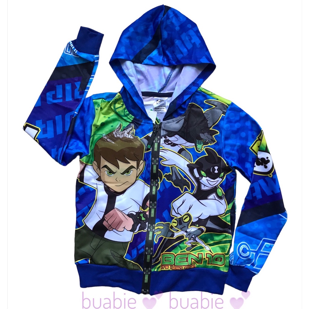 เสื้อกันหนาว เด็กผู้ชาย เสื้อคลุม เนื้อบาง แจ็คเก็ต มีไฟ งานลิขสิทธิ์แท้ เบ็นเท็น Ben 10 Jacket มีหม