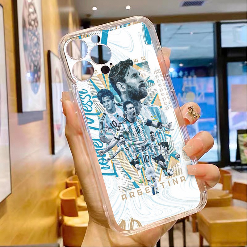 เคสโทรศัพท์มือถือ TPU ใส แบบนิ่ม ลายโปสเตอร์นักฟุตบอลชื่อดัง Messi สําหรับ iPhone 11 XR XS Max X 7 8 Plus 2022 11 Pro Max 12 Pro Max 13 Pro Max - รูปที่ 4