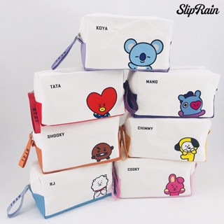 Sliprain♥กระเป๋าเก็บของทนทาน BTS ปิดซิปกระเป๋าหนัง Faux สําหรับโรงเรียน