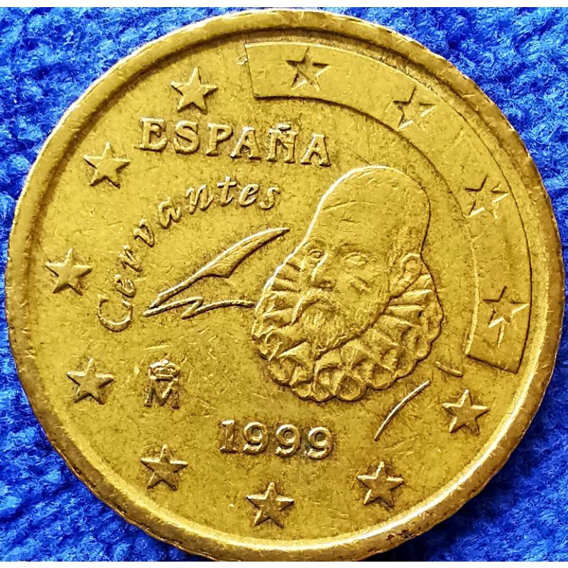 เหรียญ​ยูโร​ สเปน​ Spain, 50 Euro​Cent, ใช้แล้ว, #​3825