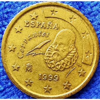 เหรียญ​ยูโร​ สเปน​ Spain, 50 Euro​Cent, ใช้แล้ว, #​2461E