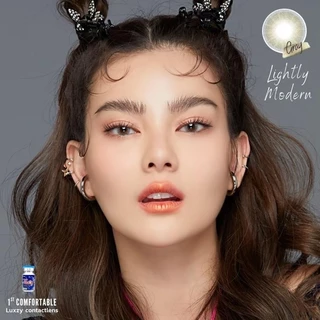 LM (Brown) *มีค่าสายตา* ใส่สวยตาฉ่ำวาว ❄️ Lightly Modern ❄️(มินิ) Luxzylens คอนแทคเลนส์ นำเข้าจากเกาหลี เลนส์บางสบายตา