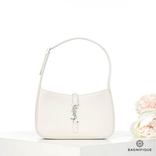 NEW YSL HOBO 9 WHITE SMOOTH LEATHER SHW