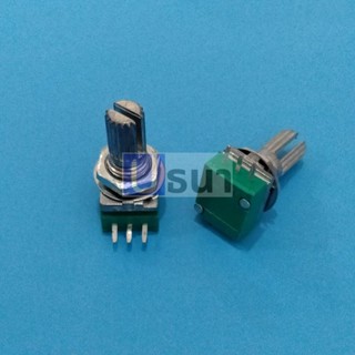 โพเทนชิโอมิเตอร์ 3 ขา Potentiometer วอลลุ่ม VR ปรับค่า ตัวต้านทาน 3 ขา B5K ถึง B500K #3 ขา เขียว (1 ตัว)