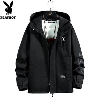 Playboy Jacket Mens Spring New with Hooded Jacket Grams Hooded Jacket Workwear