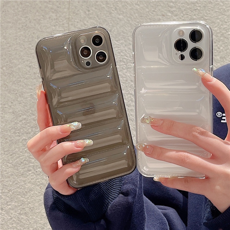 เคสโทรศัพท์มือถือแบบนิ่ม ใส ลายเสื้อแจ็กเก็ตดาวน์ สําหรับ iPhone8 7 Plus X Xs XR XSMAX 11 12 13 14 Plus PRO MAX 14 14Pro