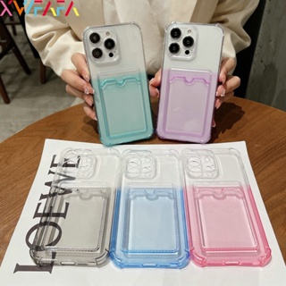 เคสโทรศัพท์มือถือ TPU แบบใส กันกระแทก ไล่โทนสี พร้อมช่องใส่บัตร สําหรับ Xiaomi 11 12 Lite 11T 12T Pro 12X 12S