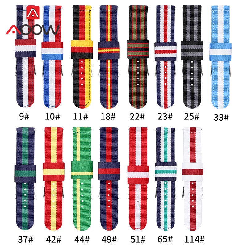 Nato สายนาฬิกาข้อมือ ผ้าแคนวาส ไนล่อน ลายธงชาติ 20 มม. 22 มม. ปลดเร็ว แบบเปลี่ยน สําหรับผู้ชาย ผู้หญิง dw