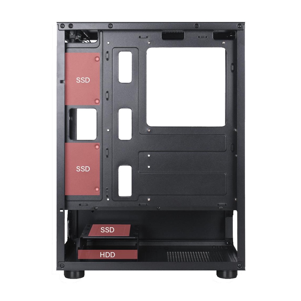 VENUZ ATX Mid Tower Tempered Glass Gaming Case VC 1812 with Rainbow RGB Fan Black #6