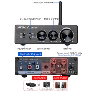 AIYIMA Audio A07 PRO TPA3255 Bluetooth Power Amplifier 2.0 Stereo ...