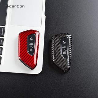 Carbon Fiber Car Key Case Cover For VW Volkswagen Golf 8 MK8 ID.3 ID.4 For Skoda Octavia 4 A8 Seat Leon MK4 Cupra Formen