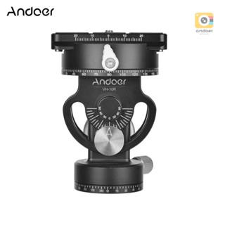 Andoer VH-10R ขาตั้งกล้อง 2 ทาง 360 องศา° หัวนกพาโนรามา หมุนได้ พร้อมแผ่นปลดเร็ว 3 ระดับ แบบเปลี่ยน สําหรับถ่ายภาพ รับน้ําหนักได้ 10