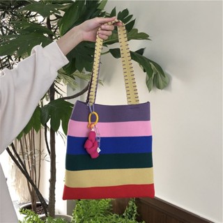 [ลดเพิ่มอีก15% ใส่โค้ด 353RZQ เฉพาะ10-12ธ.ค.65] พร้อมส่ง Rainbow Knit bag