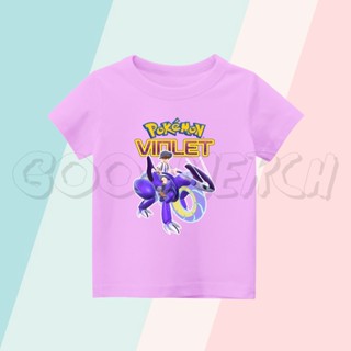 เสื้อยืด พิมพ์ลายโปเกม่อน VIOLET POKEMON SCARLET สําหรับเด็ก