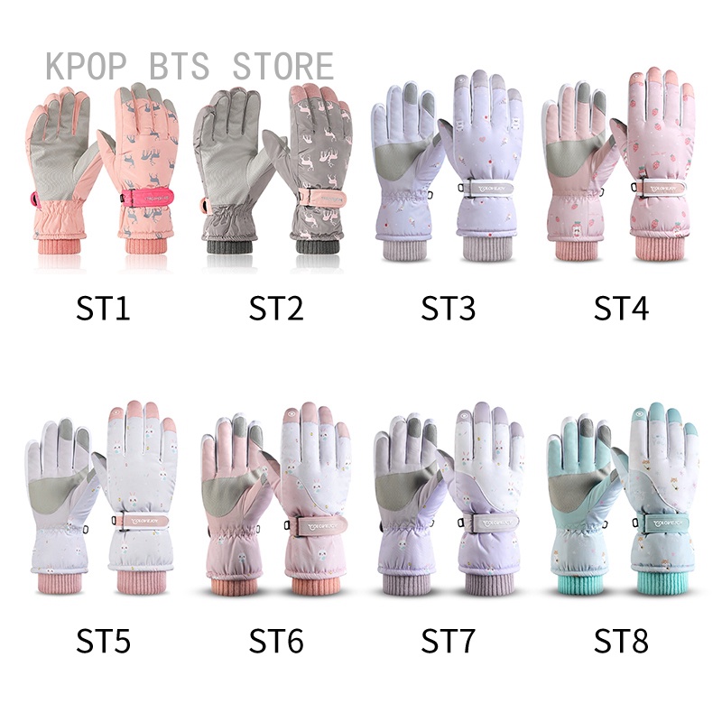 ถุงมือขนแกะ กันน้ํา ให้ความอบอุ่น ป้องกันความร้อน กันลื่น เหมาะกับใส่เล่นสกีกลางแจ้ง แฟชั่นฤดูหนาว สําหรับผู้หญิง