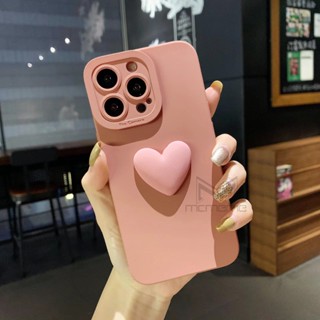 เคสโทรศัพท์มือถือ ซิลิโคน ขอบตรง ลายหัวใจ 3D สําหรับ OPPO Reno 10 Reno 8T 8 5G 8Z 7 7z 6 6z Pro 5G