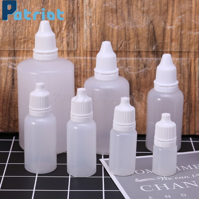 [ขายดี] ขวดพลาสติกเปล่า แบบบีบ ขนาด 5 10 15 20 30 50 100 มล. อุปกรณ์เสริม สําหรับใส่น้ํายาหยอดตา