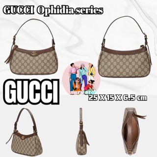 แพ็คเกจ GUCCI  Ophidia series กระเป๋าถือใบเล็ก/กระเป๋าผู้หญิง/กระเป๋าสะพายข้าง/รุ่นใหม่ล่าสุด/ตัวแทนจัดซื้อของแท้