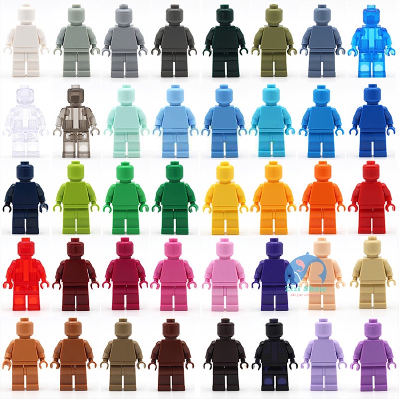 LEYU สีสันสีทึบ Minifigure Rainbow Man Mini Figures Building Blocks ของเล่น 40516 MOC DIY Creation ตกแต่งของขวัญ