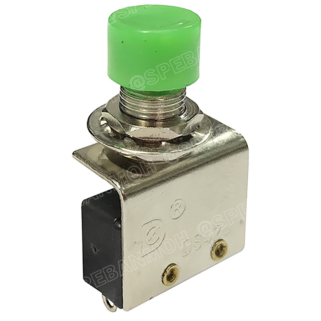 DS-428 เขียว Green 5A 250VAC สวิทช์กลม กดติดปล่อยดับ Momentary ON กดดับปล่อยติด Momentary Off COM NO NC กดติด ปล่อยดั...