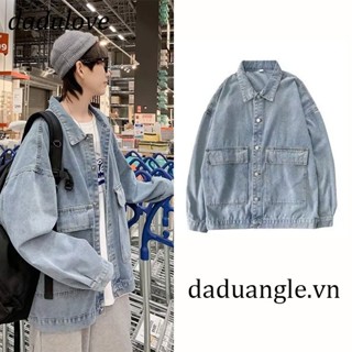 DaDulove💕 New Korean Version Ins Big Pocket Tooling Denim Top Loose Large Size Jacket Niche Casual Top Coat