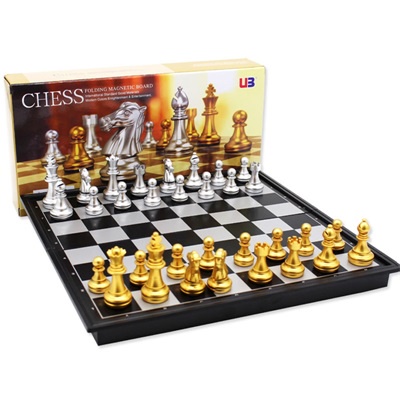 Medieval Chess Set With High Quality Chessboard 32 Gold Silver Chess Pieces Magnetic Board Game Chess Figure Sets szachy