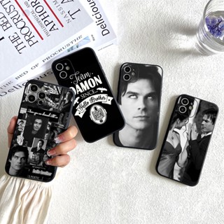 เคสโทรศัพท์มือถือ TPU แบบนิ่ม ป้องกันเลนส์กล้อง กันกระแทก ลาย The Vampire Diaries Damon Salvatore สําหรับ Apple iphone 14 Plus 13 12 11 Pro Max