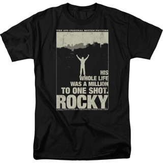 Silhouette Poster Rocky T-Shirt เสื้อผู้ชายเท่ เสื้อยืดถูกๆ เสื้อยืดเท่ เสือยืดผู้ชาย