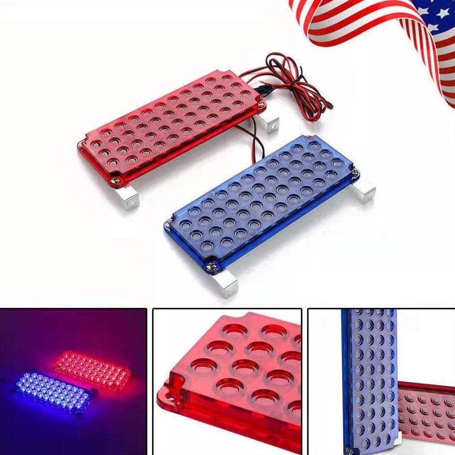 FS แพ็ค 2ชิ้น ไฟฉุกเฉินLED 12V รถบรรทุกฉุกเฉินไฟแฟลชรถยนต์ Grille บาร์ตำรวจคำเตือนแฟลช (เลือกสีได้)