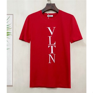 Valent1n0 ใหม่ เสื้อยืดแขนสั้น คอกลม ผ้าฝ้าย พิมพ์ลายโมโนแกรม สําหรับผู้ชาย S-4XL