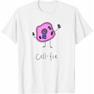 เสื้อขาว เสื้อคนอ้วนผญ แฟชั่นใหม่ Cellfie ตลกครูวิทยาศาสตร์ผ้าฝ้ายบริสุทธิ์ของขวัญไอเดียเสื้อยืด 4d: