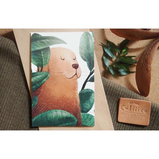 โปสการ์ด ลายหมาใบไม้ Dog Leaf illustration postcard 4x6 inch