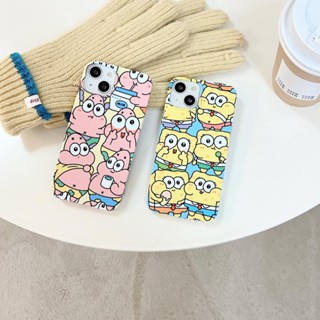 เคสโทรศัพท์มือถือ แบบแข็ง ลาย Spongebob สําหรับ Apple iPhone 11 12 12Pro 12ProMax 13 13Pro 13ProMax 14 14Pro 14Plus 14ProMax