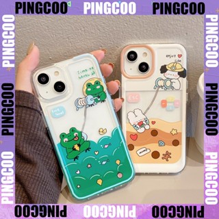 PingCoo - เคสไอโฟน11 Space Case For iPhone 14 13 12 11 Pro Max 6 6s 7 8 Plus XR Silicone Soft Big Hole Transparent Case Cute Animal Miner Camera Protection Plating Buttons Shockproof Back Cover