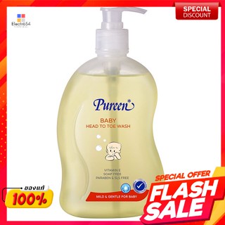 เพียวรีน สบู่เหลวอาบน้ำและสระผม เบบี้ เฮดทูโท วอช 500 มล.Purine Bath and Hair Soap Baby Head To To Wash 500 ml.