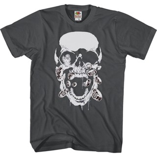 Black Lantern Skull DC Comics T-Shirt เสื้อยืดไม่ต้องรีด เสื้อยืดเท่