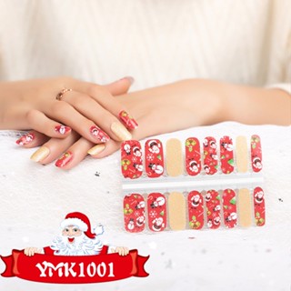 สติกเกอร์ติดเล็บ ลายคริสต์มาส ดอกไม้หิมะ YMK1001-1012