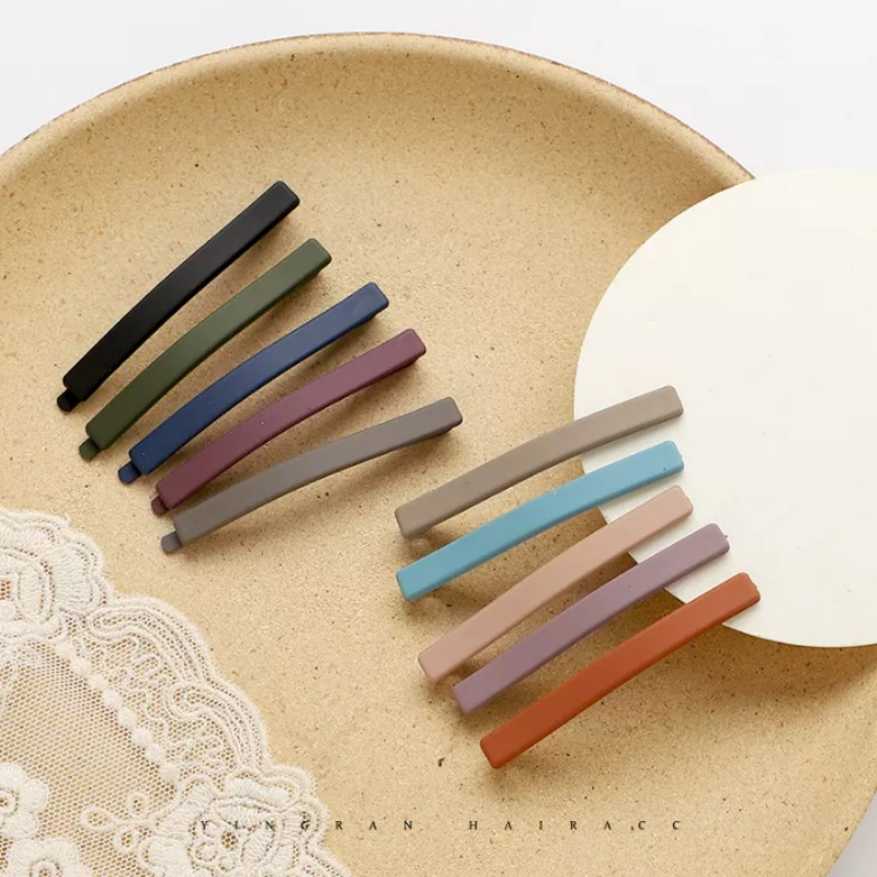 10 ชิ้น / เซต ลูกกวาด สี กิ๊บติดผม ที่เรียบง่าย โลหะ กิ๊บ สําหรับผู้หญิง หนึ่งคํา คลิปปากเป็ด คลิปหน้าม้า ด้านข้าง คลิป อุปกรณ์ผม 6 ซม. - รูปที่ 2