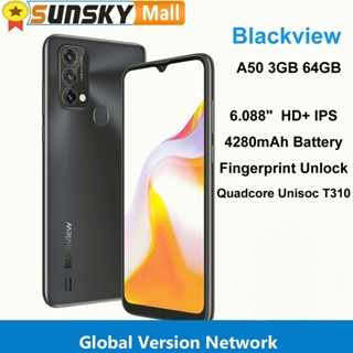 Blackview A50 3GB 64GB Fingerprint ID 6.088&amp;quot; Android 11.0 Unisoc T310 Quad Core EU 4G  Dual SIM Mobile Phone