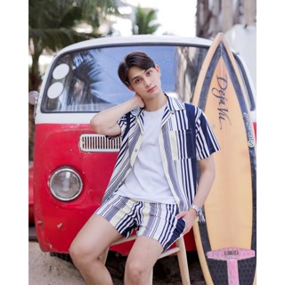 PASTEL STRIP SET (Hawaii) เสื้อฮาวายเซ็ต ลายทาง สีพาสเทล