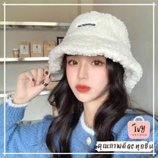 💕ivy หมวกขนแกะ หมวกแฟชั่นพิมพ์ลายตัวอักษร (B61)