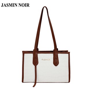 Jasmin NOIR กระเป๋าสะพายไหล่ กระเป๋าถือ ลายหนังจระเข้ เรียบง่าย สําหรับสตรี