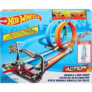 Hot Wheels GFH85 Double Loop Dash Track Set - Blue/Orange