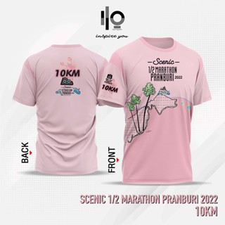 เสื้อยืดแขนสั้น พิมพ์ลาย Scenery Running Pranbury Marathon 2022.-สีชมพู