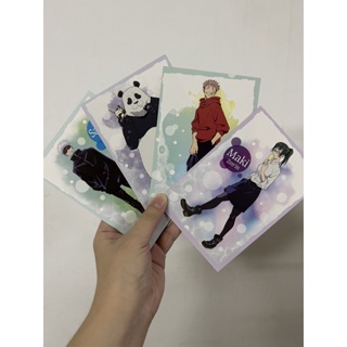 โปสการ์ดมหาเวทย์ ผนึกมาร postcard jujutsu kaisen จาก jujutsu fair ร้าน animate (โกะโจ ยูจิ มากิ แพนด้า)