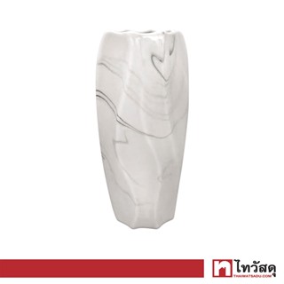 KASSA HOME แจกันเซรามิก Marble (Q)  รุ่น HS218020-1HLW สีขาว - ดำ