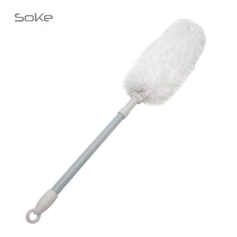 SOKE ไม้ปัดฝุ่น ไมโครไฟเบอร์ ปรับได้ 3 ระดับ ถอดซักได้ ด้ามปรับความยาวได้  ดึงดูดฝุ่นด้วยไฟฟ้าสถิต ฝุ่นไม่ปลิว -- สีขาว