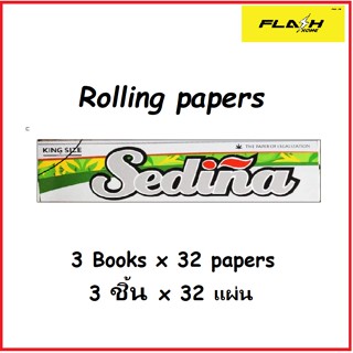 กระดาษโรล Sedina White K/Size Slim 420 rolling papers (110 x 44mm), 3 books x 32 papers, 3 ชิ้น มี 32 แผ่น Fast Delivery