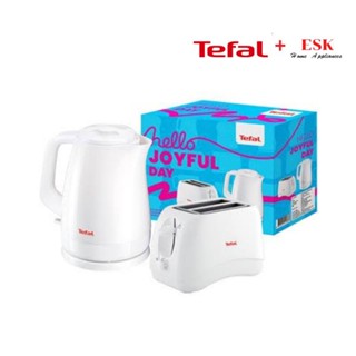 Tefal SET NY22_S03 กาต้มน้ำไฟฟ้า รุ่น DELFINI 1.5L KO1501+ เครื่องปิ้งขนมปัง รุ่น DELFINI TT1321 (รับประกันศูนย์ 2 ปี )