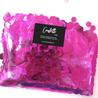 กระดาษโปรย Metallic Confetti - Fuchsia (ขนาด 1 cm) 100g